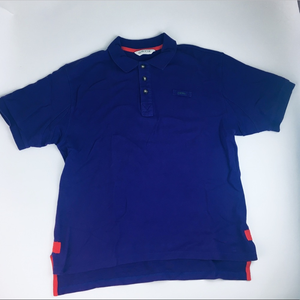 Men's Orvis Purple & Red Polo Shirt, EUC Size XL